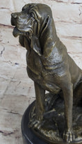 Load image into Gallery viewer, Signed Cain Bloodhound Bronze Marble Sculpture Pet Dog Figure Man`s Best Friend