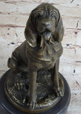 Load image into Gallery viewer, Signed Cain Bloodhound Bronze Marble Sculpture Pet Dog Figure Man`s Best Friend