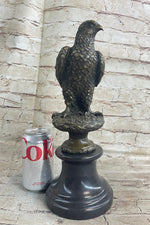 Original Milo Hawk American Eagle Bronze Marble Base Sculpture Bird Figurine Art
