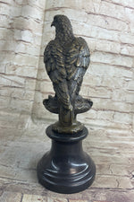 Original Milo Hawk American Eagle Bronze Marble Base Sculpture Bird Figurine Art