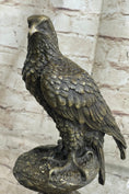 Load image into Gallery viewer, Original Milo Hawk American Eagle Bronze Marble Base Sculpture Bird Figurine Art
