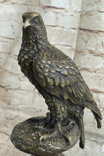 Original Milo Hawk American Eagle Bronze Marble Base Sculpture Bird Figurine Art