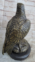Load image into Gallery viewer, Guardian Eagle Hawk Bird Bronze Statue Sculpture Figure 12" x 9"