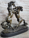 Load image into Gallery viewer, Dueling Stallion Horses Rearing Horse Bronze Statue Sculpture Decor Marble Base Original