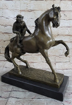 Horseback Monkey on My Back Riding Horse Bronze Statue Sculpture Figure by Milo 13