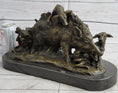 Load image into Gallery viewer, Boar Attacked by Wild Dogs Hot Cast Bronze Sculpture Statue Art by Lecourtier