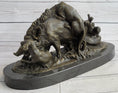 Load image into Gallery viewer, Boar Attacked by Wild Dogs Hot Cast Bronze Sculpture Statue Art by Lecourtier
