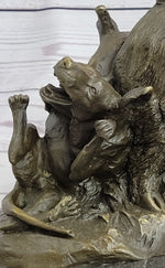 Boar Attacked by Wild Dogs Hot Cast Bronze Sculpture Statue Art by Lecourtier