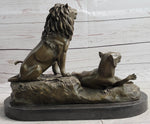 Male and Female Lions African Lion Safari Savannah Bronze Sculpture Statue Art Decor