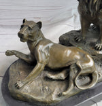 Male and Female Lions African Lion Safari Savannah Bronze Sculpture Statue Art Decor