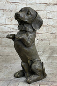 Load image into Gallery viewer, Hot Cast Bronze Puppy Dog Begging Signed Original Art Sculpture Statue Figure