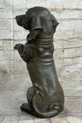 Load image into Gallery viewer, Hot Cast Bronze Puppy Dog Begging Signed Original Art Sculpture Statue Figure