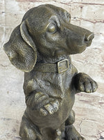 Hot Cast Bronze Puppy Dog Begging Signed Original Art Sculpture Statue Figure
