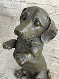 Load image into Gallery viewer, Hot Cast Bronze Puppy Dog Begging Signed Original Art Sculpture Statue Figure