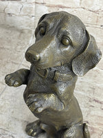 Hot Cast Bronze Puppy Dog Begging Signed Original Art Sculpture Statue Figure