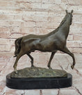 Load image into Gallery viewer, Elegant Bronze Horse Sculpture on Black Marble Base after PJ Mene