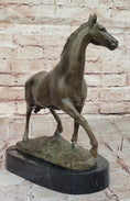 Load image into Gallery viewer, Elegant Bronze Horse Sculpture on Black Marble Base after PJ Mene