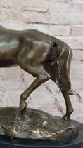 Load image into Gallery viewer, Elegant Bronze Horse Sculpture on Black Marble Base after PJ Mene