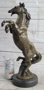 Hot Cast Bronze Rearing Stallion Horse Bronco Western Decor Signed Art Sculpture Statue