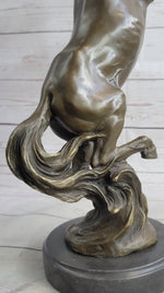 Hot Cast Bronze Rearing Stallion Horse Bronco Western Decor Signed Art Sculpture Statue