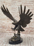 Load image into Gallery viewer, Bronze Metal Eagle Statue Sculpture Garden Yard Original Casting 26"" x 31"