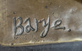Load image into Gallery viewer, Guardian Lion Bronze Metal Figure Sculpture Statue on Marble Base after Antoine Barye