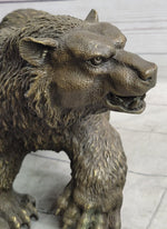 Bronze Metal Bear Figurine Sculpture Statue Handmade Art Figure