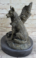 Load image into Gallery viewer, HUNTING DOGS ENGLISH BULLDOG SHEPHERD BRONZE SCULPTURE FIGURINE MARBLE BASE DECO