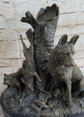 Load image into Gallery viewer, HUNTING DOGS ENGLISH BULLDOG SHEPHERD BRONZE SCULPTURE FIGURINE MARBLE BASE DECO