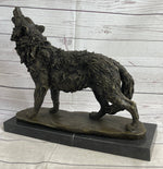Extra Large Wild Animal Life Wolf Dog Bronze Sculpture Hot Cast Marble Figurine