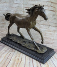 Load image into Gallery viewer, Galloping Horse Bronze Statue Sculpture Equestrian Art PJ Mene 15" x 24"