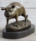 Load image into Gallery viewer, Cute Pig Hog Farm Animal Bronze Metal Statue Sculpture Figurine Decor Signed Art