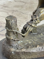 Signed Wild Pig bronze Sculpture Figure Art Deco Figurine Home Decor Decoration