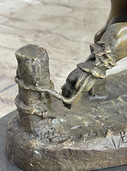 Signed Wild Pig bronze Sculpture Figure Art Deco Figurine Home Decor Decoration