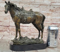 Load image into Gallery viewer, Large Original Loving Horse with his Saddle Western Art Cowboy Bronze Sculpture - Southlake Paws