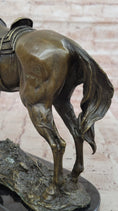 Load image into Gallery viewer, Large Original Loving Horse with his Saddle Western Art Cowboy Bronze Sculpture - Southlake Paws
