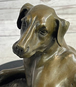 Bronze Pet Dog Sculpture Statue Figure on Marble Base Antoine Barye 8