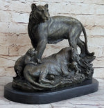 Hot Cast Bronze Tiger Family Statue Sculpture Decor Wildlife Art