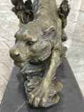 Load image into Gallery viewer, Tiger Bronze Sculpture Statue Figure on Marble Base Signed
