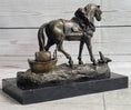 Load image into Gallery viewer, Working Draft Horse Bronze Sculpture Statue Figure Signed Art on Marble Base