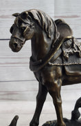 Load image into Gallery viewer, Working Draft Horse Bronze Sculpture Statue Figure Signed Art on Marble Base