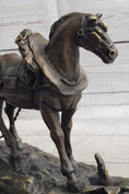Load image into Gallery viewer, Working Draft Horse Bronze Sculpture Statue Figure Signed Art on Marble Base
