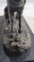 Load image into Gallery viewer, Working Draft Horse Bronze Sculpture Statue Figure Signed Art on Marble Base