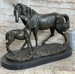 Horse & Foal Bronze Statue Sculpture Equestrian Stables Barn Decor Original Milo