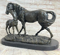 Load image into Gallery viewer, Horse & Foal Bronze Statue Sculpture Equestrian Stables Barn Decor Original Milo