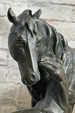 Horse & Foal Bronze Statue Sculpture Equestrian Stables Barn Decor Original Milo