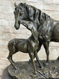 Load image into Gallery viewer, Horse & Foal Bronze Statue Sculpture Equestrian Stables Barn Decor Original Milo