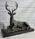 Load image into Gallery viewer, Handmade Stag Elk Deer Buck Hunter Bronze Marble Statue Sportsman Wildlife Art