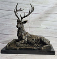 Load image into Gallery viewer, Handmade Stag Elk Deer Buck Hunter Bronze Marble Statue Sportsman Wildlife Art