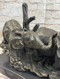 Load image into Gallery viewer, Hot Cast Bronze Sculpture Statue of Two Elephants on Marble Base